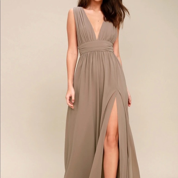 LULUS Heavenly hues taupe size M dress - Picture 3 of 4